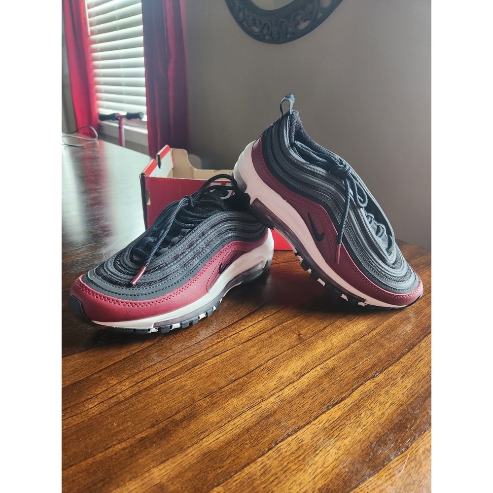 Nike Air Max 97 Team Red Antracite Black Shoes 921522-600 Size 3.5Y Grade School